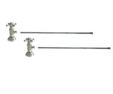 Lavatory Supply Kit - Brass Cross Handle with 1/4 Turn Ceramic Disc Cartridge Valve (MT 4004X-NL) - Angle, No Trap